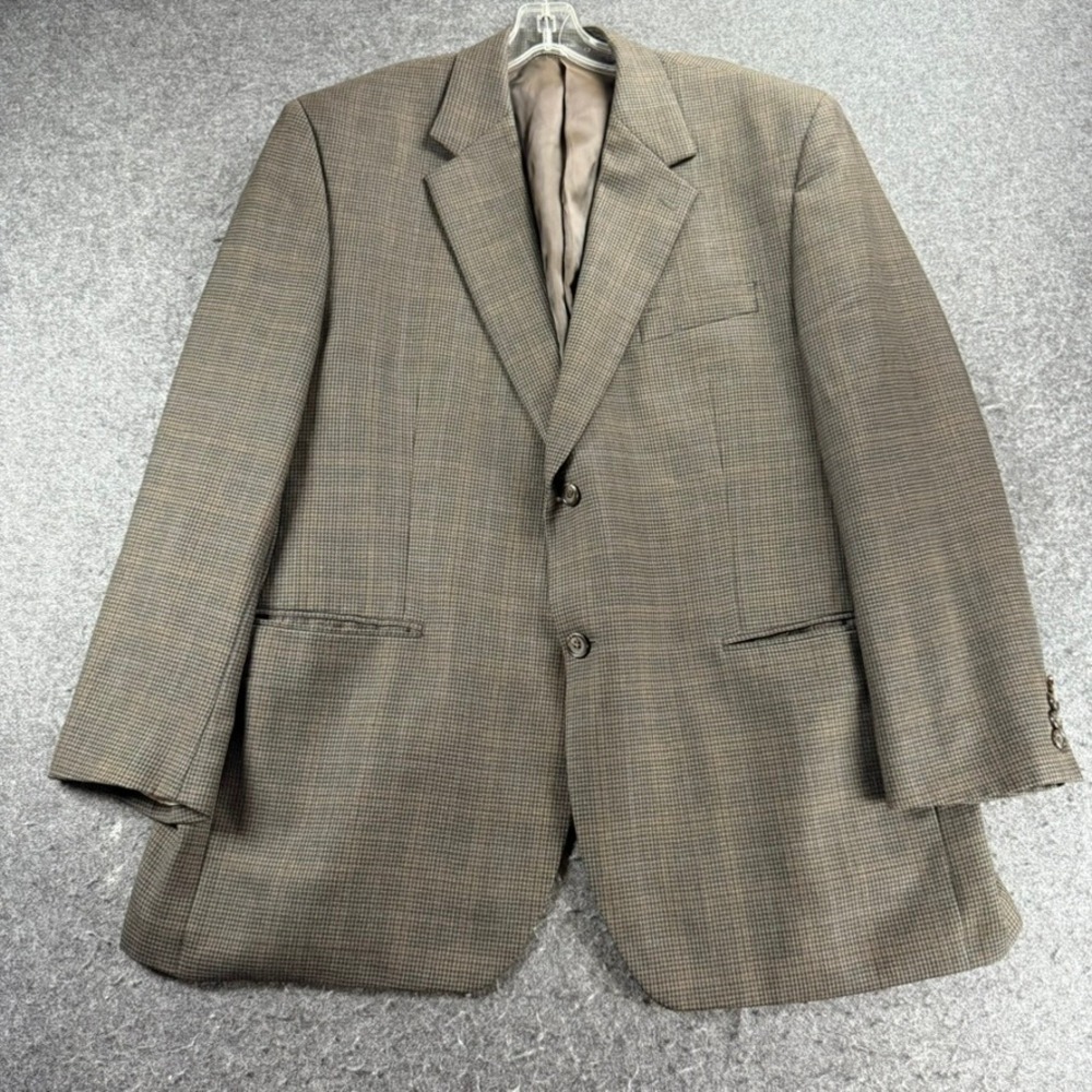 Lauren Ralph Lauren 42R Houndstooth Wool‎ Blazer Brown Two Button Menswear